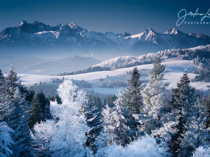 Panorama na zimowe Tatry, Polska